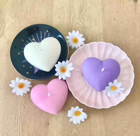 Pastel Heart Candle